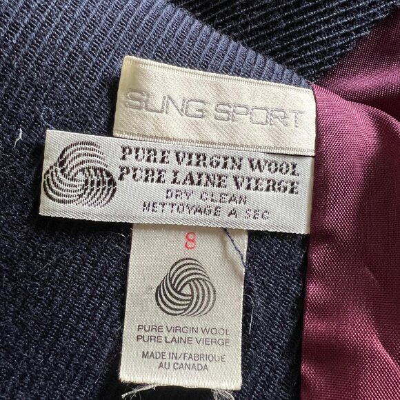 Navy Double Breasted Blazer Size 8 - Picture 6 of 6